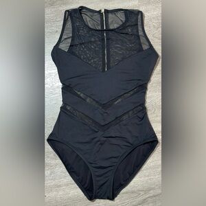 Vince Camuto Swimsuit Black 12 mesh with zipper